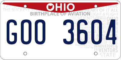 OH license plate GOO3604