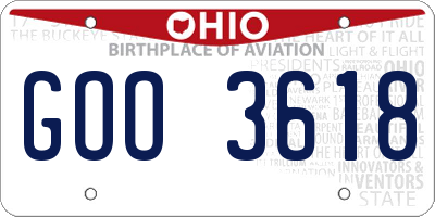 OH license plate GOO3618