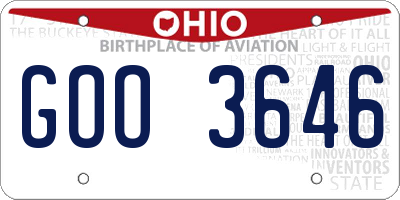 OH license plate GOO3646