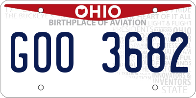 OH license plate GOO3682