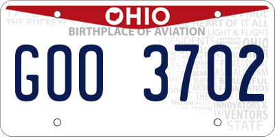 OH license plate GOO3702