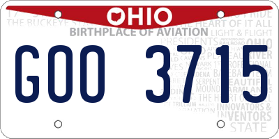 OH license plate GOO3715