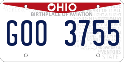 OH license plate GOO3755