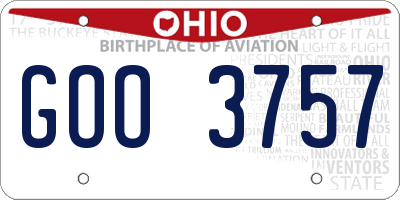 OH license plate GOO3757