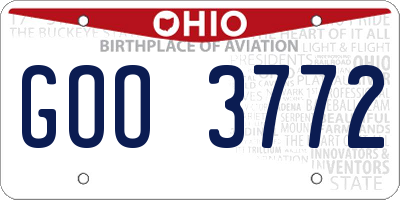 OH license plate GOO3772