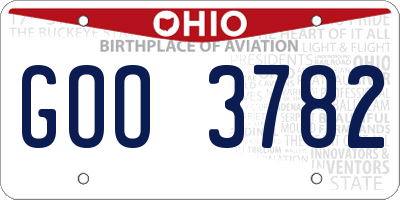 OH license plate GOO3782