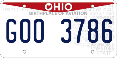 OH license plate GOO3786