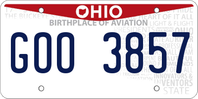 OH license plate GOO3857
