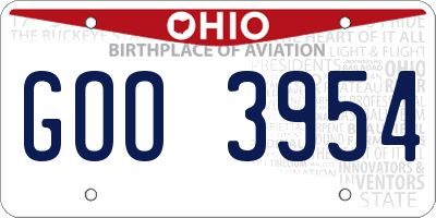 OH license plate GOO3954