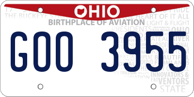 OH license plate GOO3955