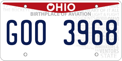 OH license plate GOO3968