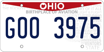 OH license plate GOO3975