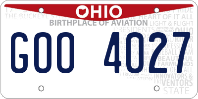 OH license plate GOO4027