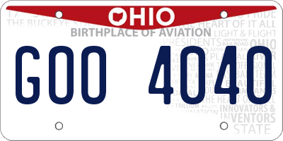 OH license plate GOO4040