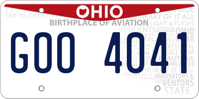 OH license plate GOO4041