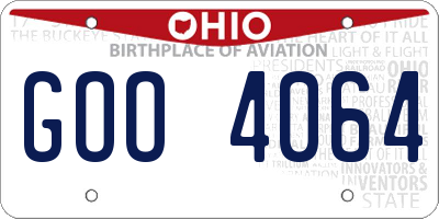 OH license plate GOO4064