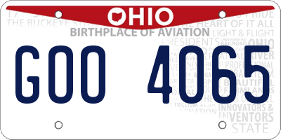 OH license plate GOO4065