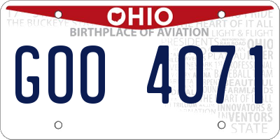 OH license plate GOO4071