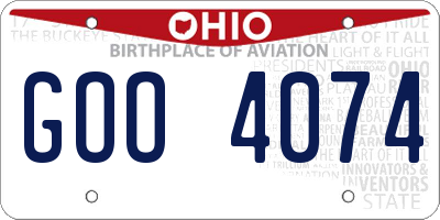 OH license plate GOO4074