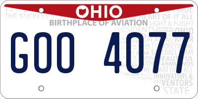 OH license plate GOO4077