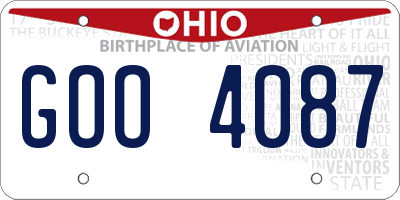OH license plate GOO4087