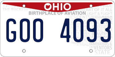 OH license plate GOO4093