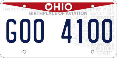 OH license plate GOO4100