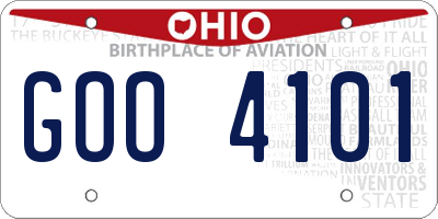OH license plate GOO4101