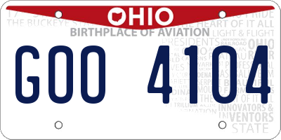 OH license plate GOO4104