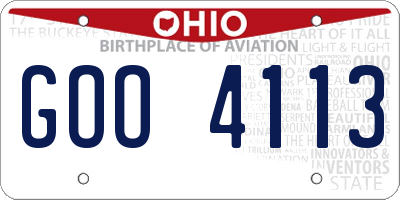 OH license plate GOO4113