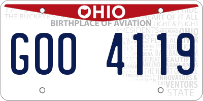OH license plate GOO4119