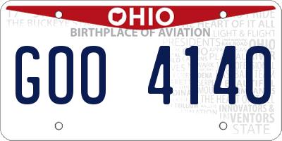 OH license plate GOO4140
