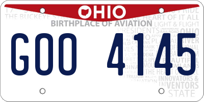 OH license plate GOO4145