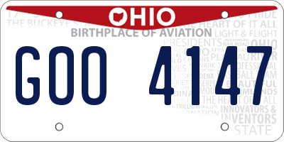 OH license plate GOO4147