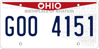 OH license plate GOO4151