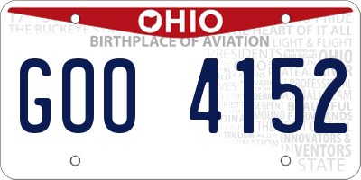 OH license plate GOO4152