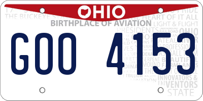 OH license plate GOO4153