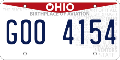 OH license plate GOO4154