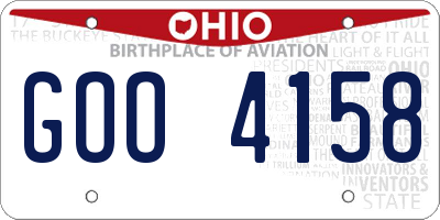 OH license plate GOO4158