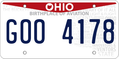 OH license plate GOO4178