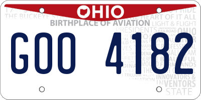 OH license plate GOO4182