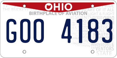 OH license plate GOO4183