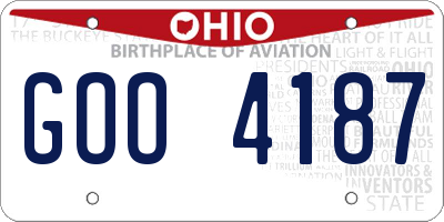 OH license plate GOO4187