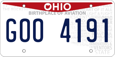 OH license plate GOO4191