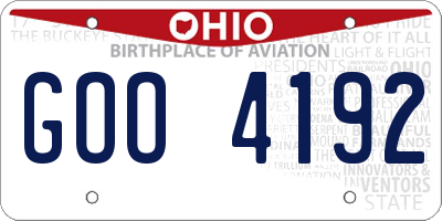 OH license plate GOO4192