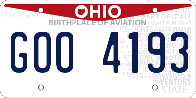 OH license plate GOO4193