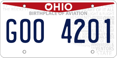 OH license plate GOO4201