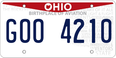 OH license plate GOO4210