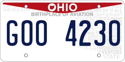 OH license plate GOO4230