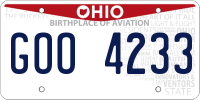 OH license plate GOO4233